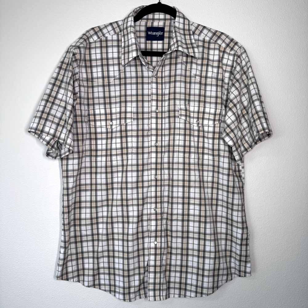 Wrangler Shirt Mens Vintage Wrangler Check XL Country Western Pearl Buttons